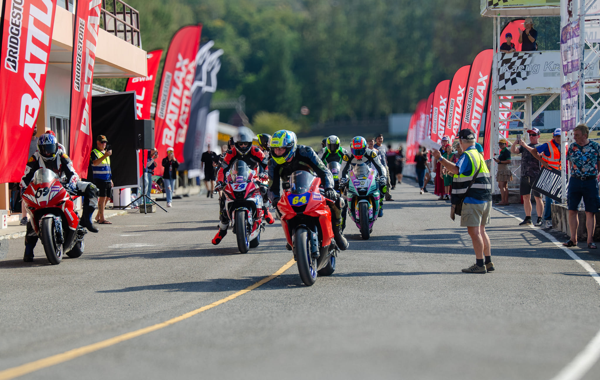 Motorcycle riders at Track Time Thailand